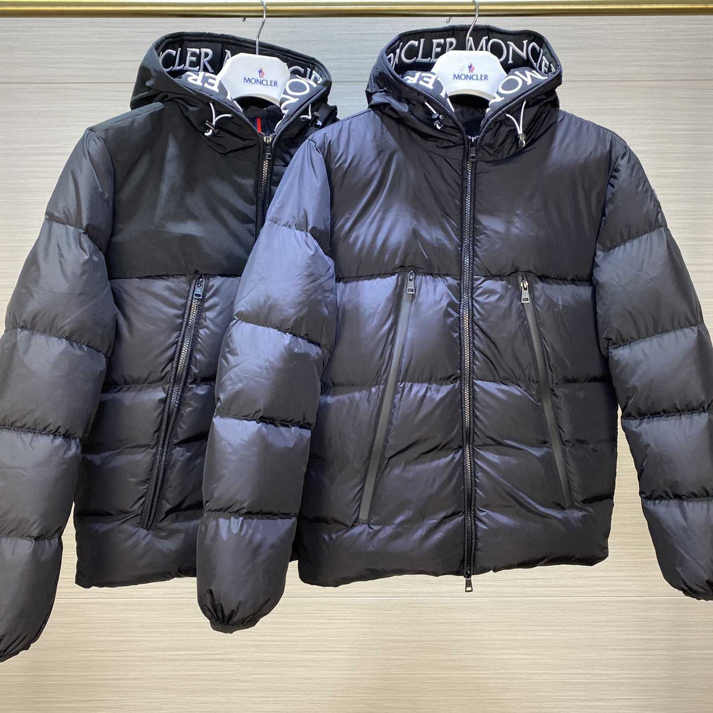Moncler Down Jacket With Moncler Embroidered Ribbon Trim(Black) - DopestKickz