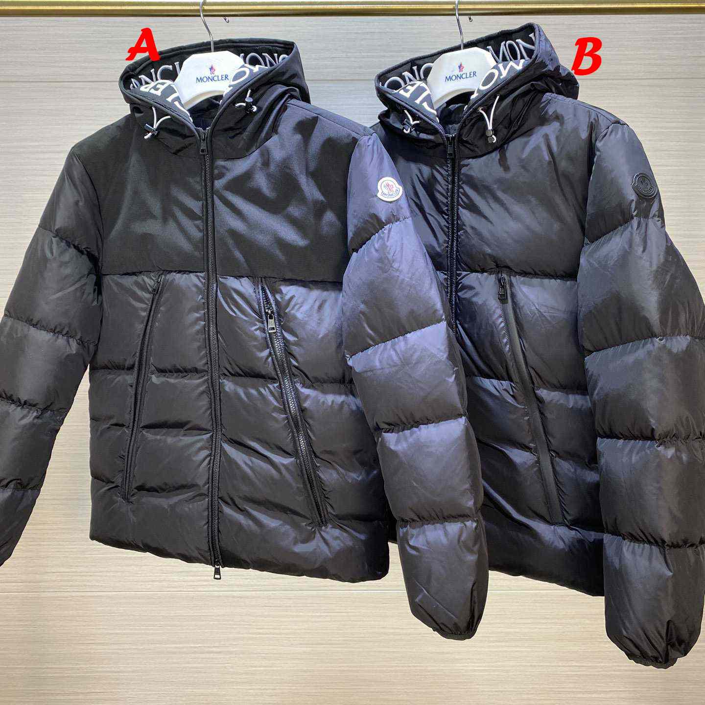 Moncler Down Jacket With Moncler Embroidered Ribbon Trim(Black) - DopestKickz