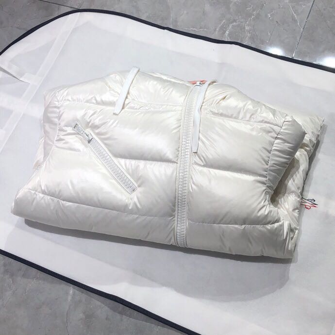 Moncler White Zipper Down Jacket  - DopestKickz