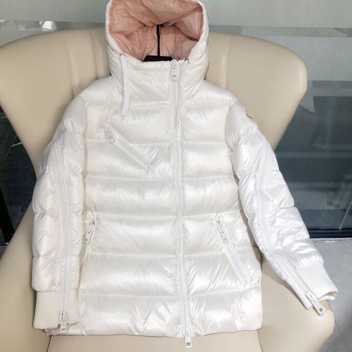 Moncler White Zipper Down Jacket  - DopestKickz