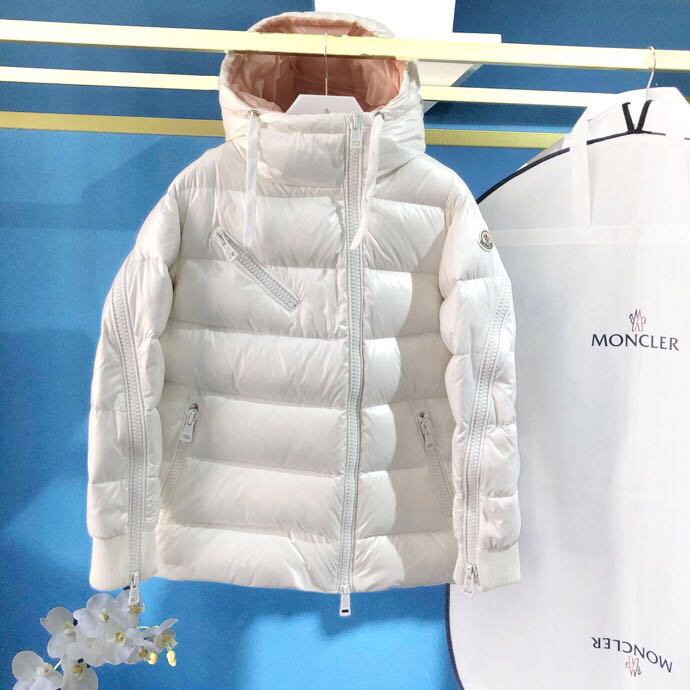 Moncler White Zipper Down Jacket  - DopestKickz