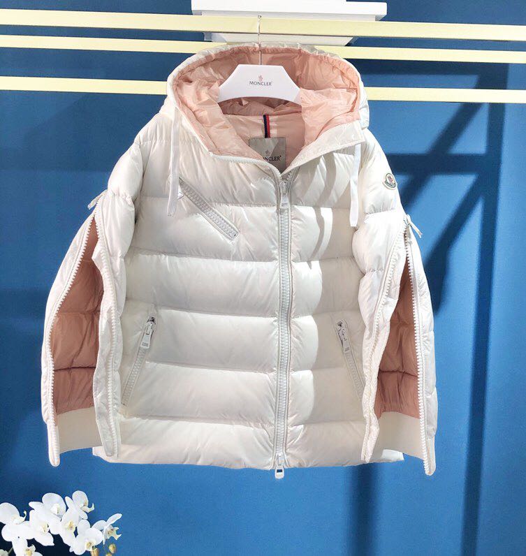 Moncler White Zipper Down Jacket  - DopestKickz