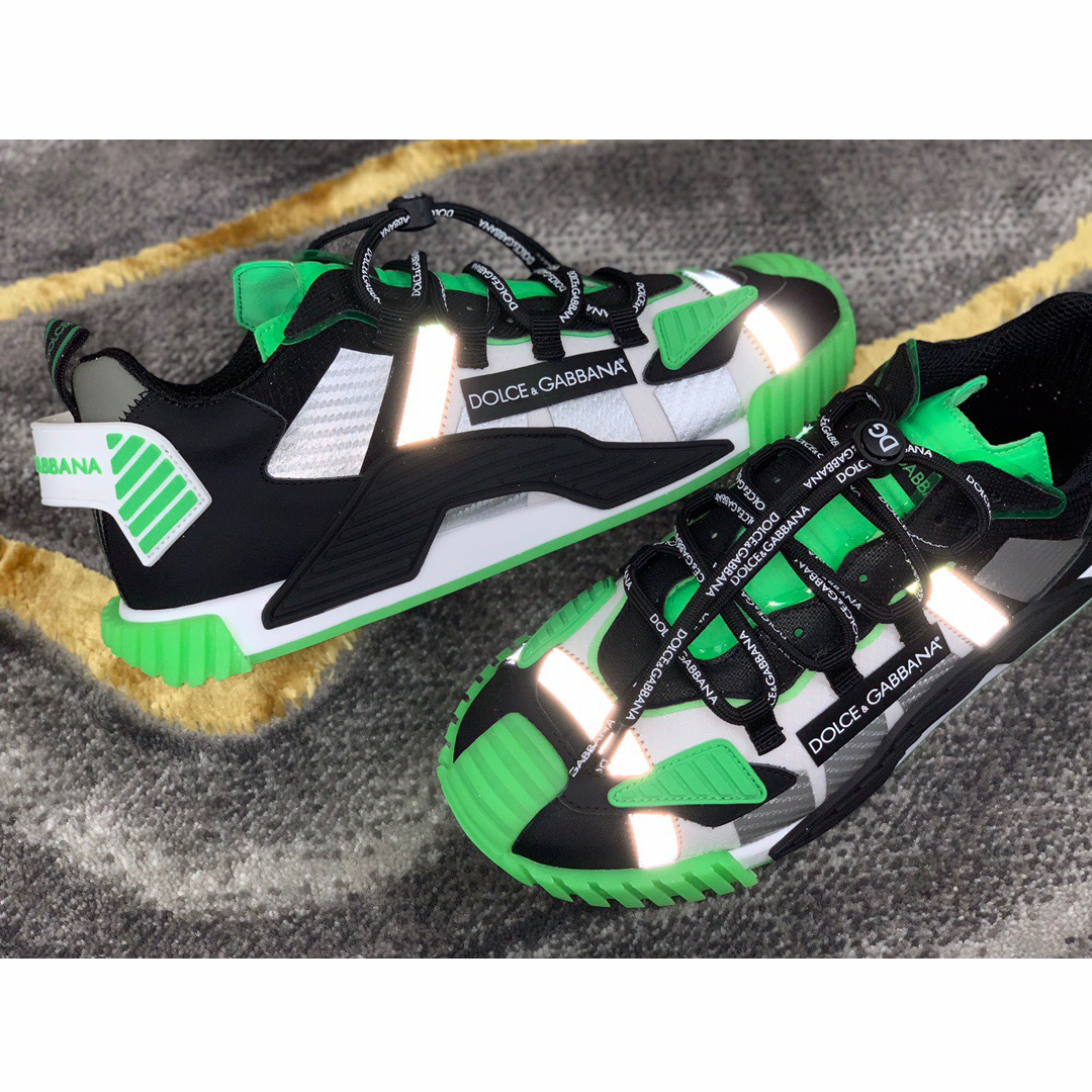 Dolce & Gabbana Black & Green NS1 Slip-on Sneakers - DopestKickz