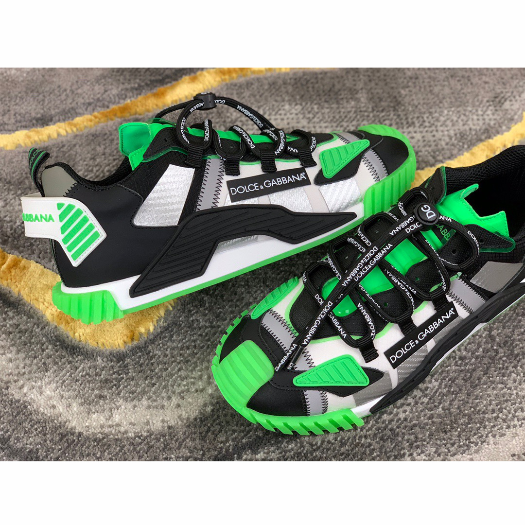 Dolce & Gabbana Black & Green NS1 Slip-on Sneakers - DopestKickz
