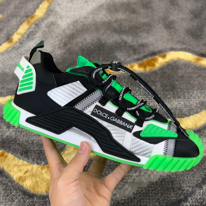 Dolce & Gabbana Black & Green NS1 Slip-on Sneakers - DopestKickz