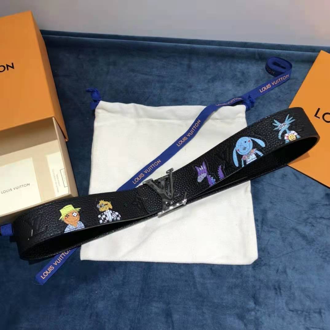 Louis Vuitton Carton Black Belt 40MM - DopestKickz