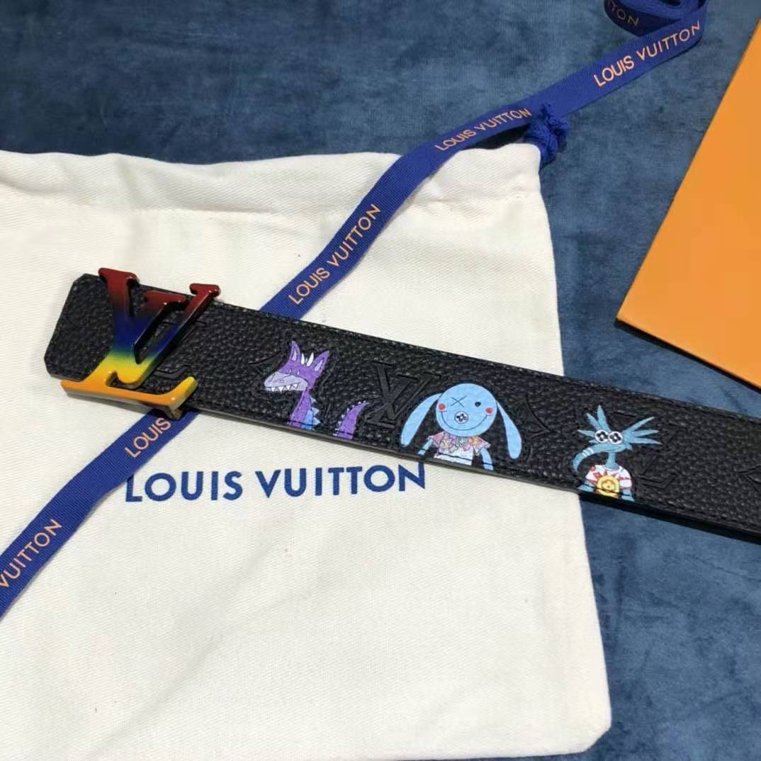 Louis Vuitton Carton Black Belt 40MM - DopestKickz