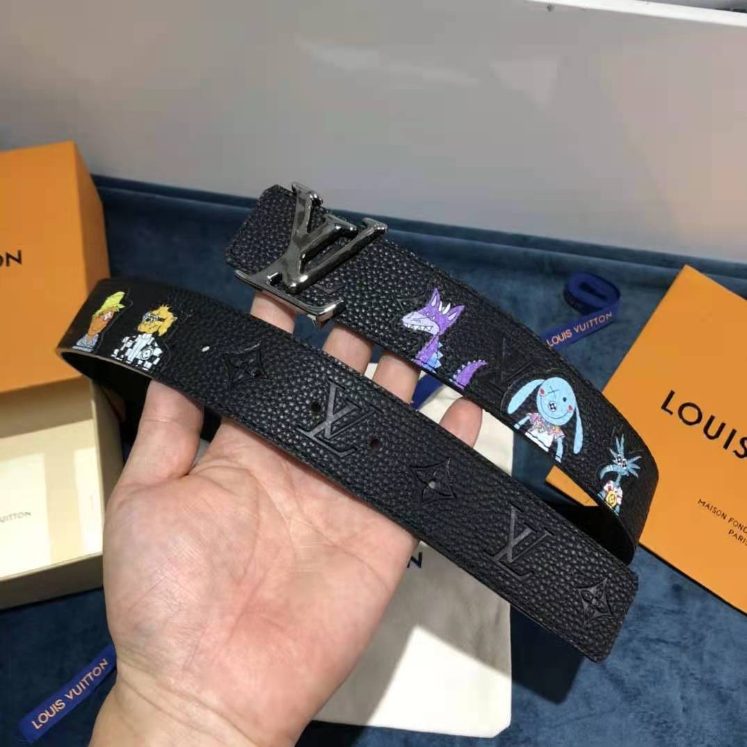Louis Vuitton Carton Black Belt 40MM - DopestKickz