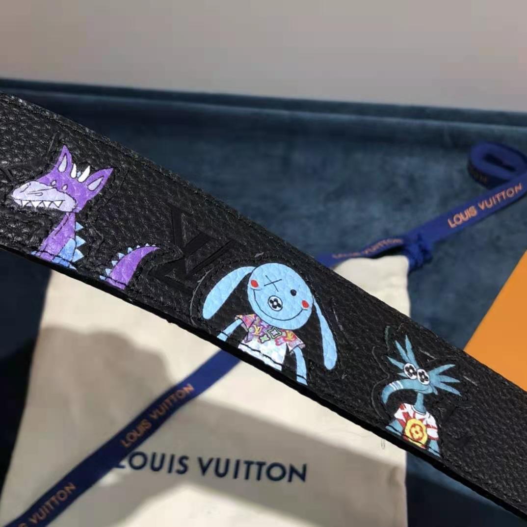 Louis Vuitton Carton Black Belt 40MM - DopestKickz