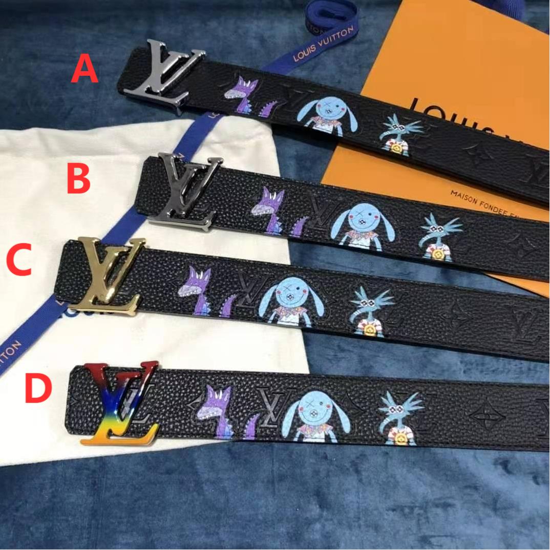 Louis Vuitton Carton Black Belt 40MM - DopestKickz