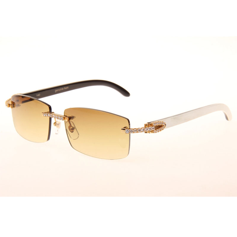 Cartier  3524012 Black And White Buffalo Big Lens Sunglasses In   Gold - DopestKickz