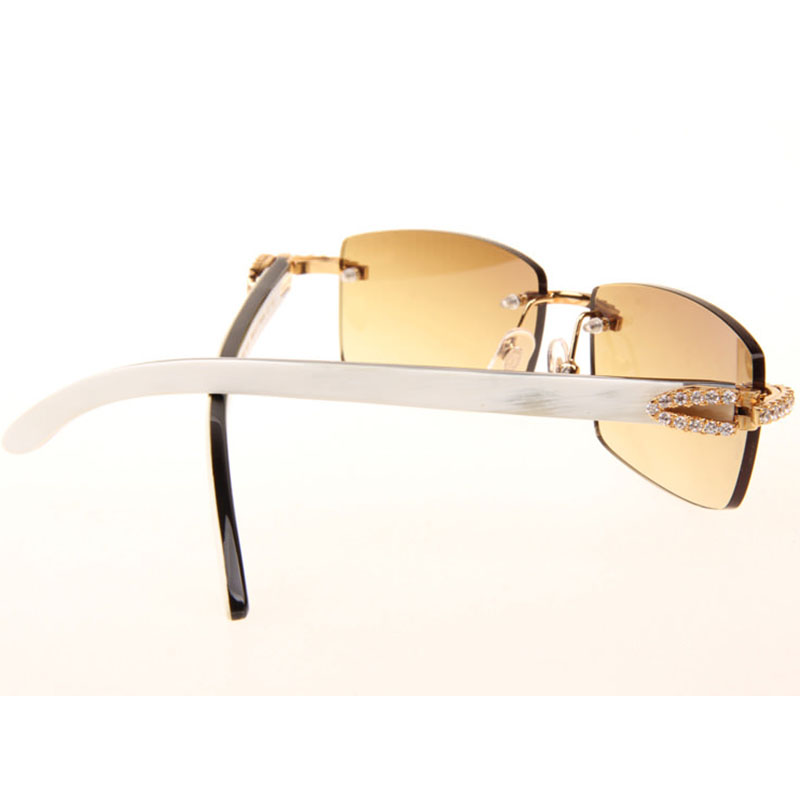 Cartier  3524012 Black And White Buffalo Big Lens Sunglasses In   Gold - DopestKickz