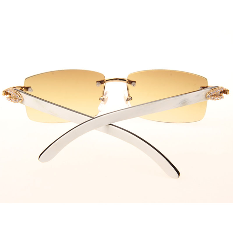 Cartier  3524012 Black And White Buffalo Big Lens Sunglasses In   Gold - DopestKickz