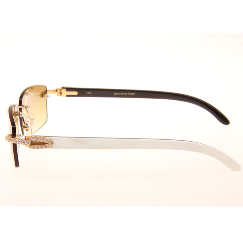 Cartier  3524012 Black And White Buffalo Big Lens Sunglasses In   Gold - DopestKickz