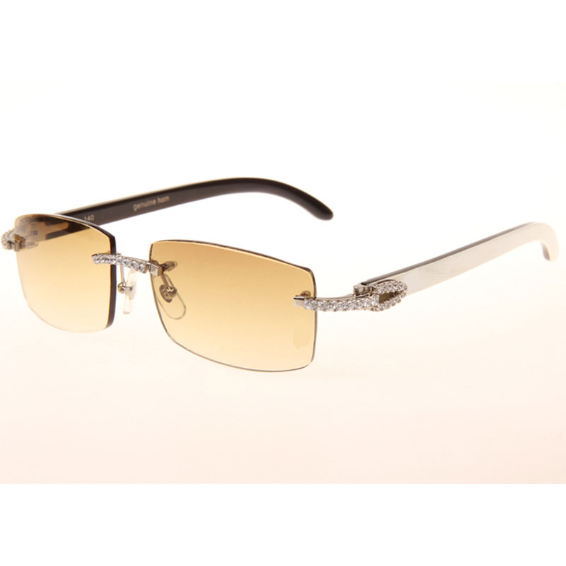 Cartier  3524012 Black And White Buffalo Big Lens Sunglasses In  Silver - DopestKickz