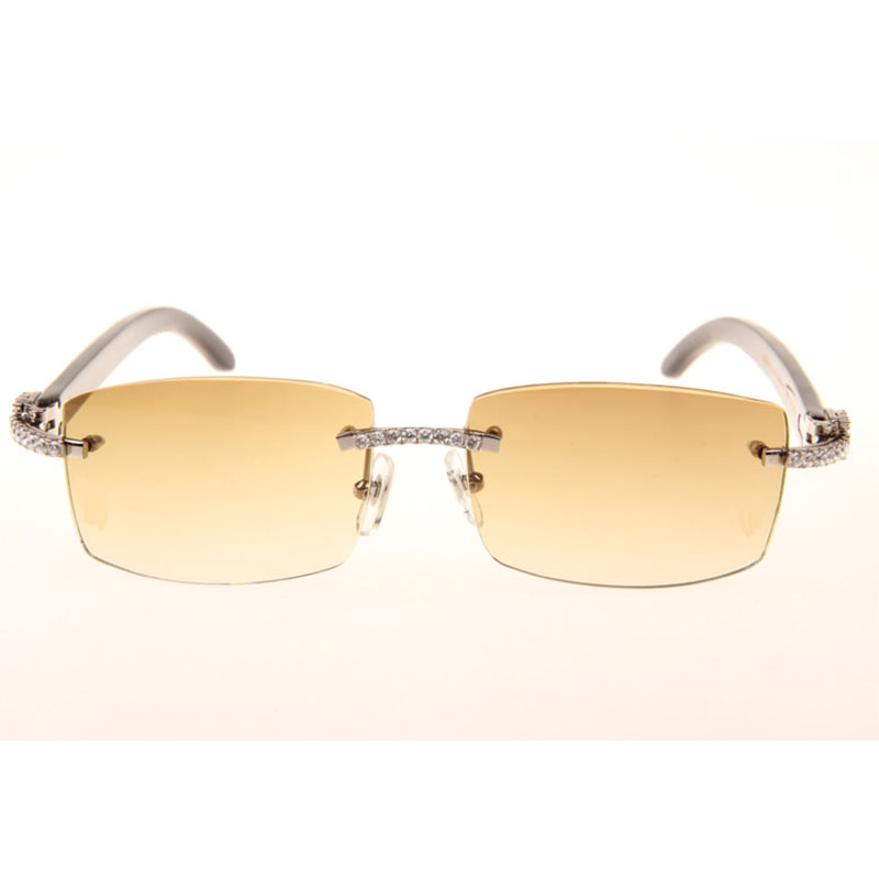 Cartier  3524012 Black And White Buffalo Big Lens Sunglasses In  Silver - DopestKickz