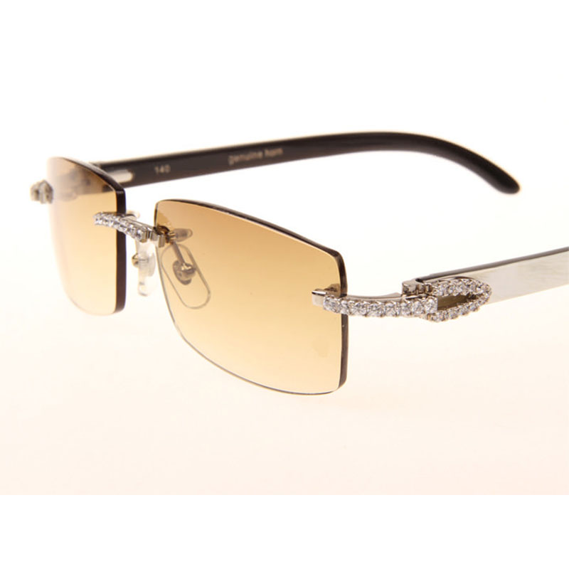 Cartier  3524012 Black And White Buffalo Big Lens Sunglasses In  Silver - DopestKickz