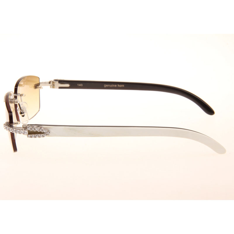 Cartier  3524012 Black And White Buffalo Big Lens Sunglasses In  Silver - DopestKickz