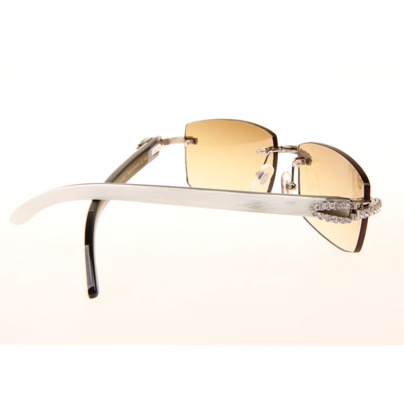 Cartier  3524012 Black And White Buffalo Big Lens Sunglasses In  Silver - DopestKickz