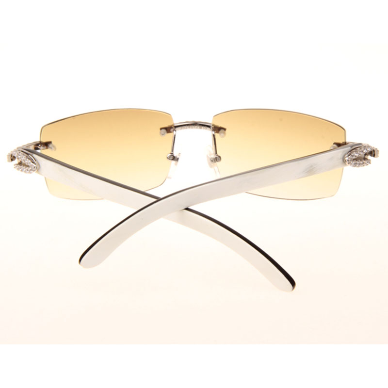 Cartier  3524012 Black And White Buffalo Big Lens Sunglasses In  Silver - DopestKickz