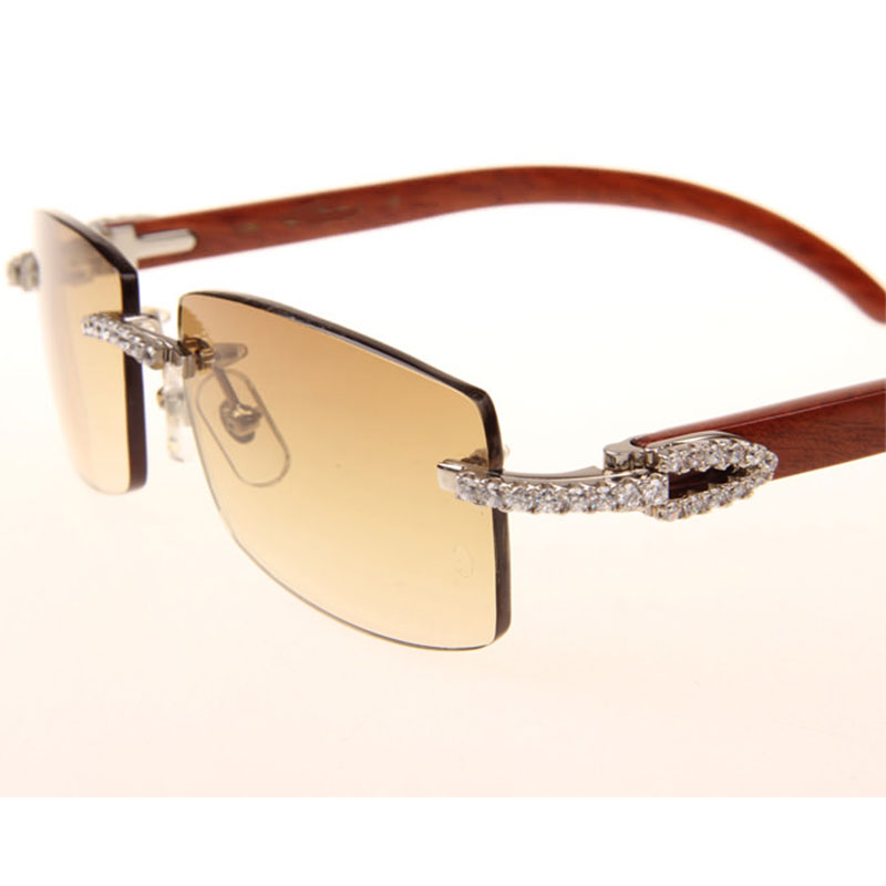 Cartier 3524012 Diamond Wood Sunglasses In Silver - DopestKickz