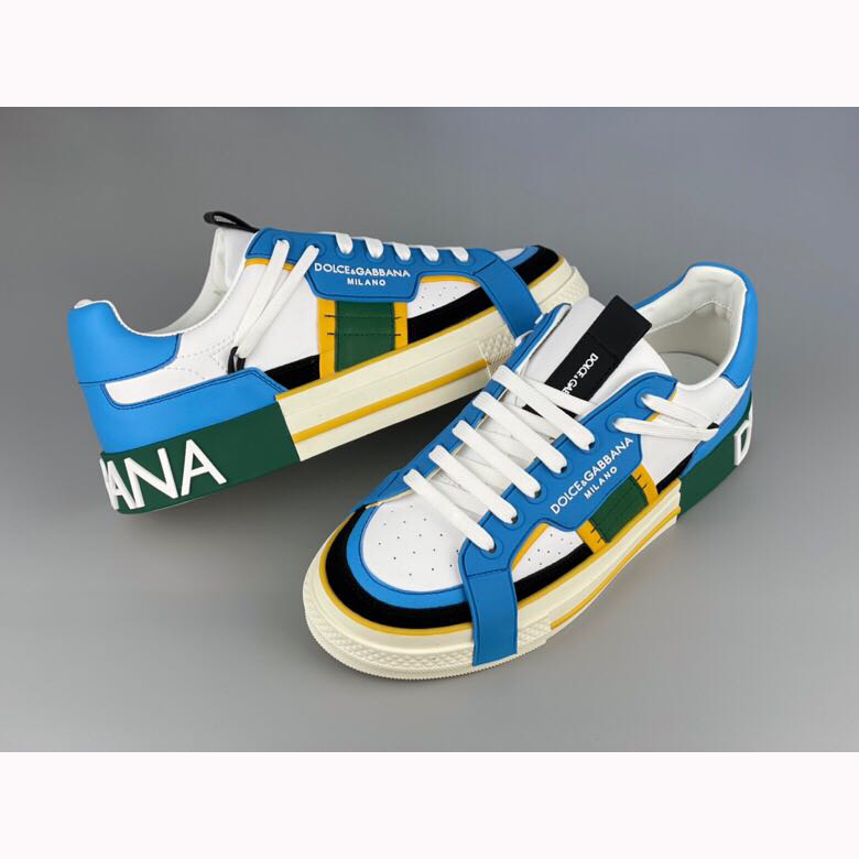 Dolce & Gabbana Calfskin 2Zero Custom Sneakers In Blue - DopestKickz