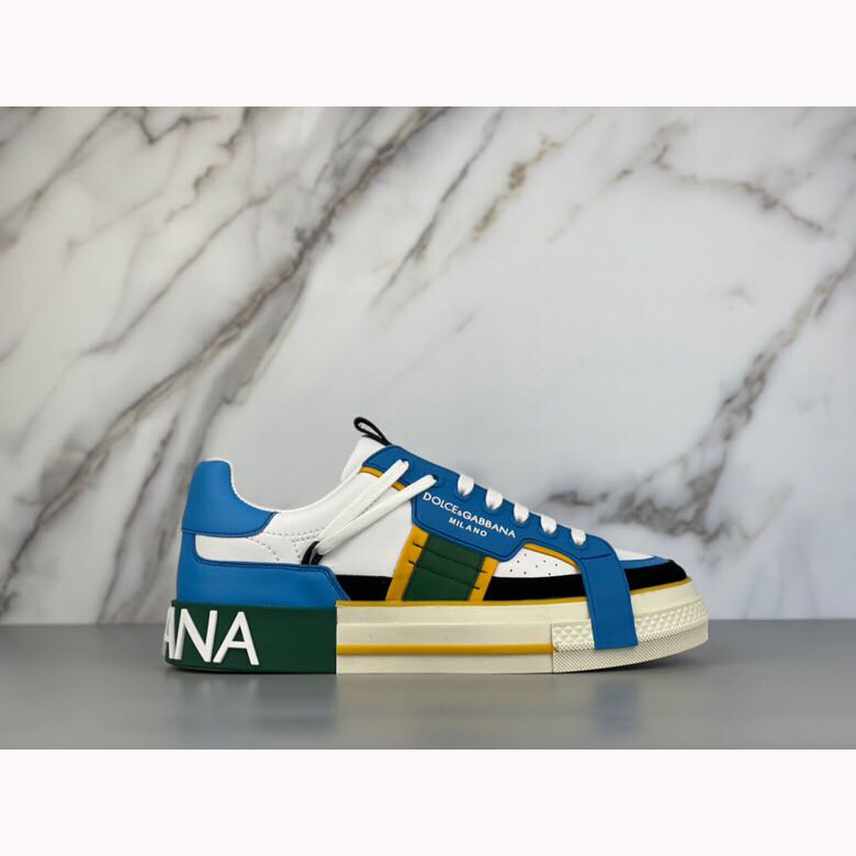 Dolce & Gabbana Calfskin 2Zero Custom Sneakers In Blue - DopestKickz