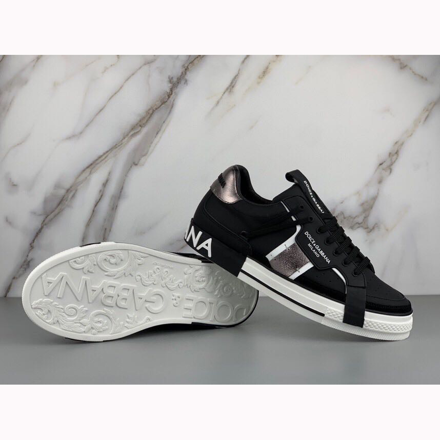 Dolce & Gabbana Calfskin 2Zero Custom Sneakers In Black - DopestKickz