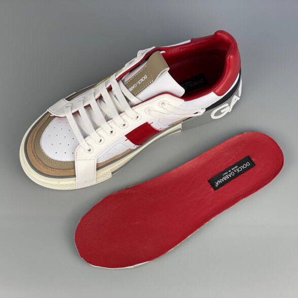 Dolce & Gabbana Calfskin 2Zero Custom Sneakers In Red - DopestKickz