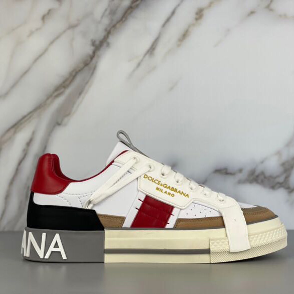 Dolce & Gabbana Calfskin 2Zero Custom Sneakers In Red - DopestKickz