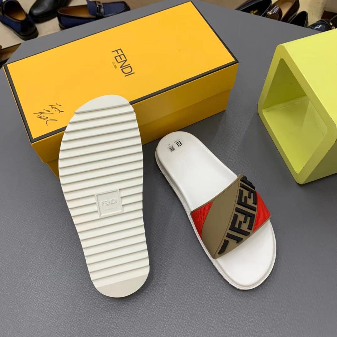 Fendi Panelled FF Logo Slides - DopestKickz
