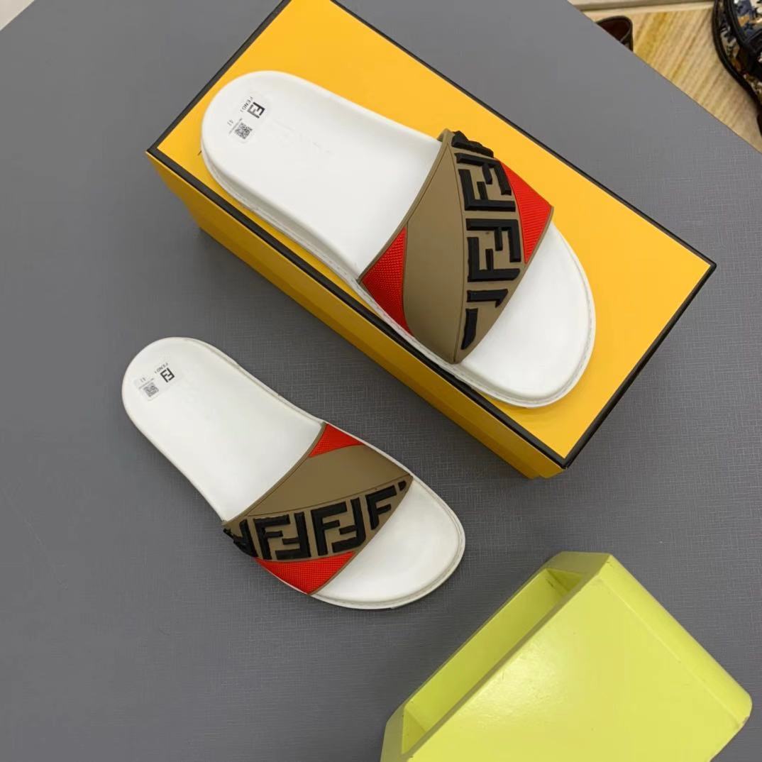 Fendi Panelled FF Logo Slides - DopestKickz