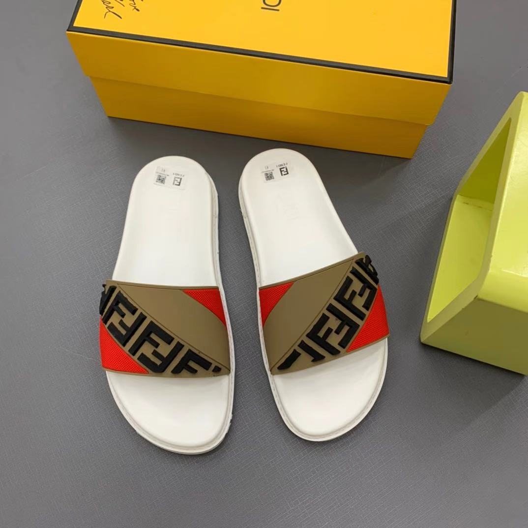 Fendi Panelled FF Logo Slides - DopestKickz