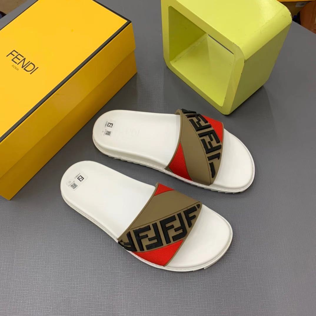 Fendi Panelled FF Logo Slides - DopestKickz