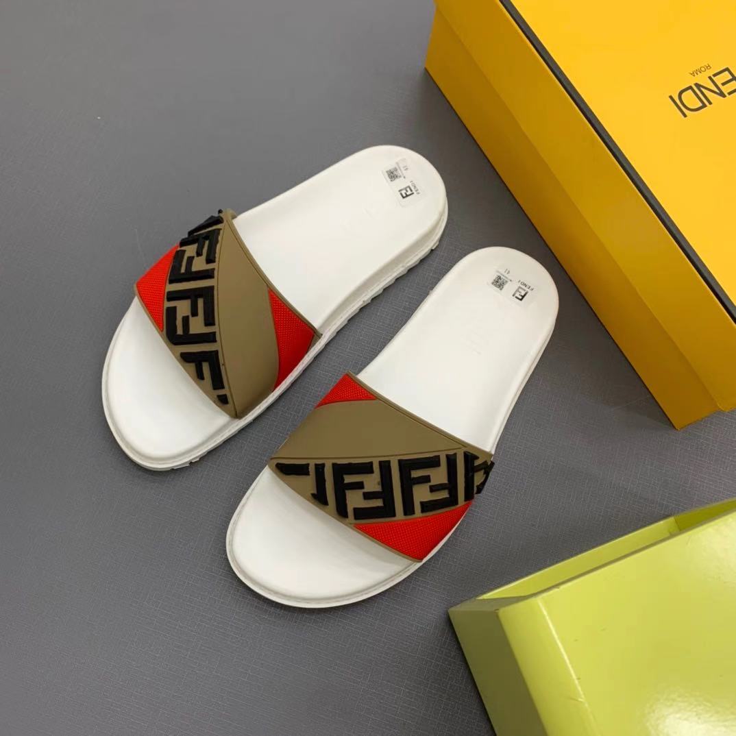 Fendi Panelled FF Logo Slides - DopestKickz