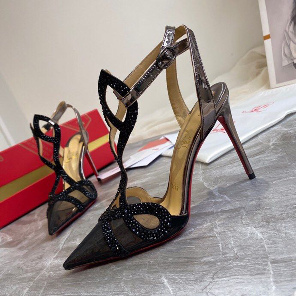 Christian Louboutin Double L Pump Strass 10CM - DopestKickz