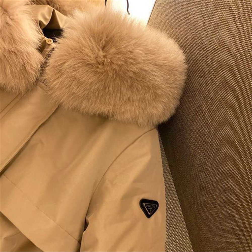 Prada Detachable Long Down Jacket(Apricot) - DopestKickz