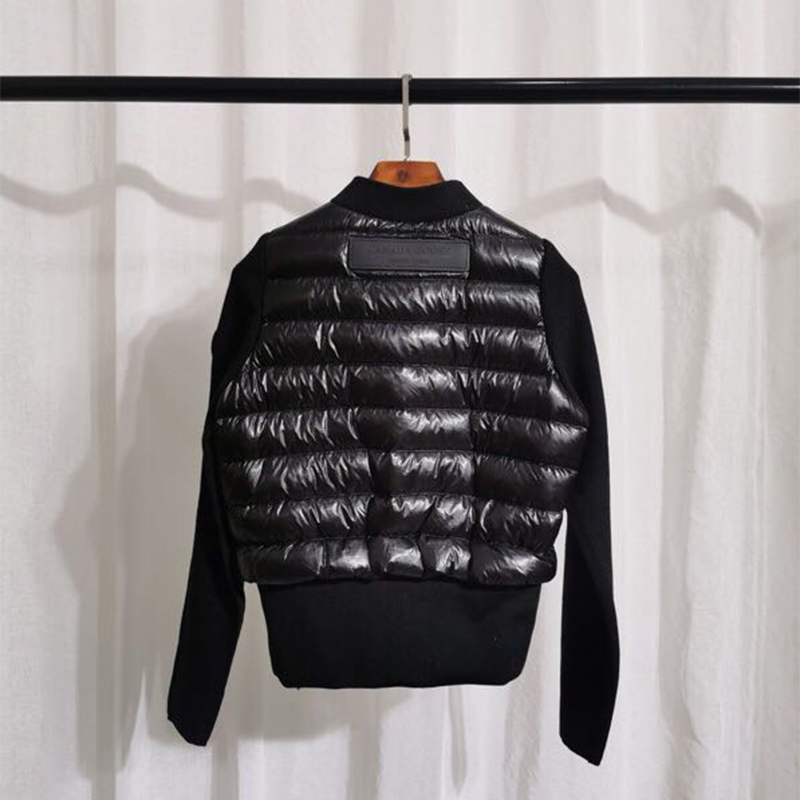 Moncler Mon Women Padded Knit Short Down Jacket Black - DopestKickz