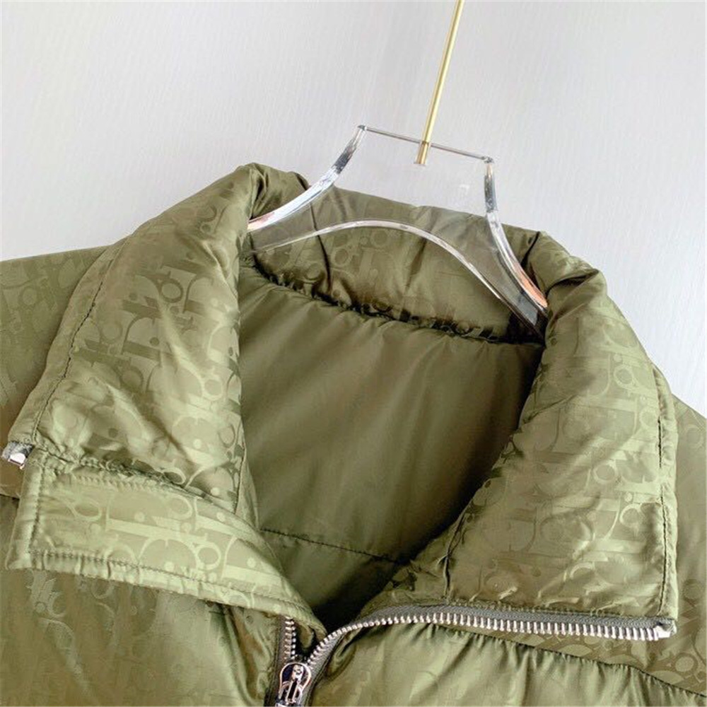 Dior Reflective Down Puffer Jacket With Dior Oblique Print In Silver Grey - DopestKickz