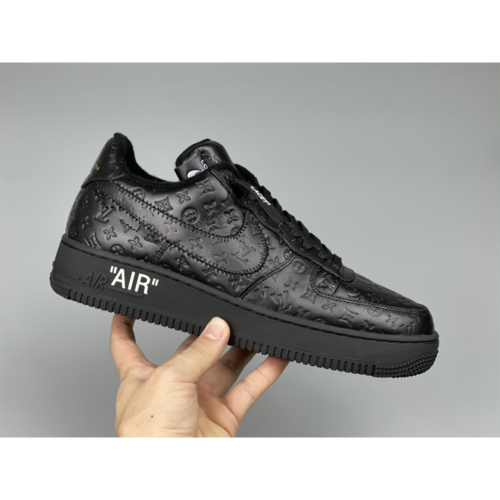 Louis Vuitton X Nike Air Force 1 Sneaker All Black - DopestKickz