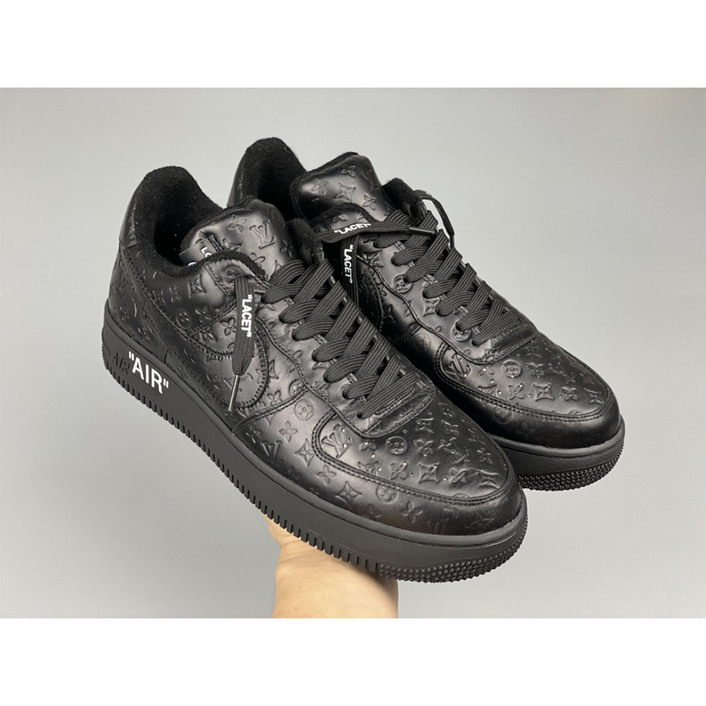 Louis Vuitton X Nike Air Force 1 Sneaker All Black - DopestKickz