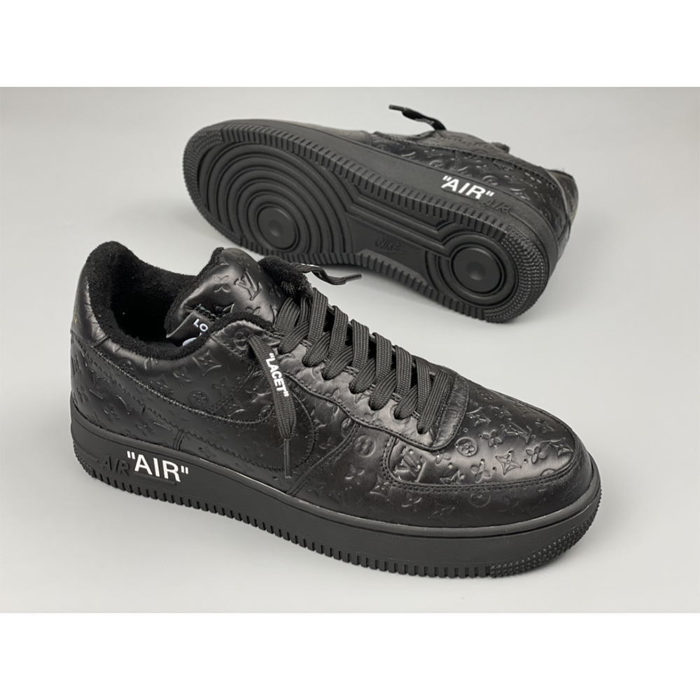 Louis Vuitton X Nike Air Force 1 Sneaker All Black - DopestKickz