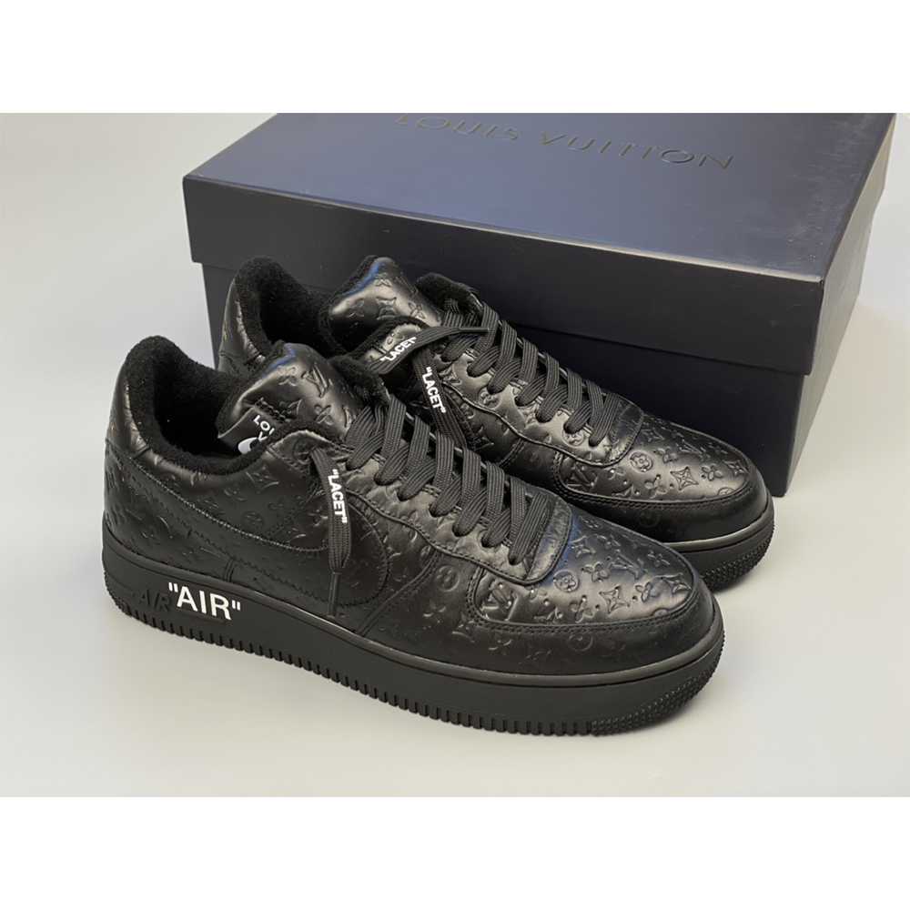 Louis Vuitton X Nike Air Force 1 Sneaker All Black - DopestKickz
