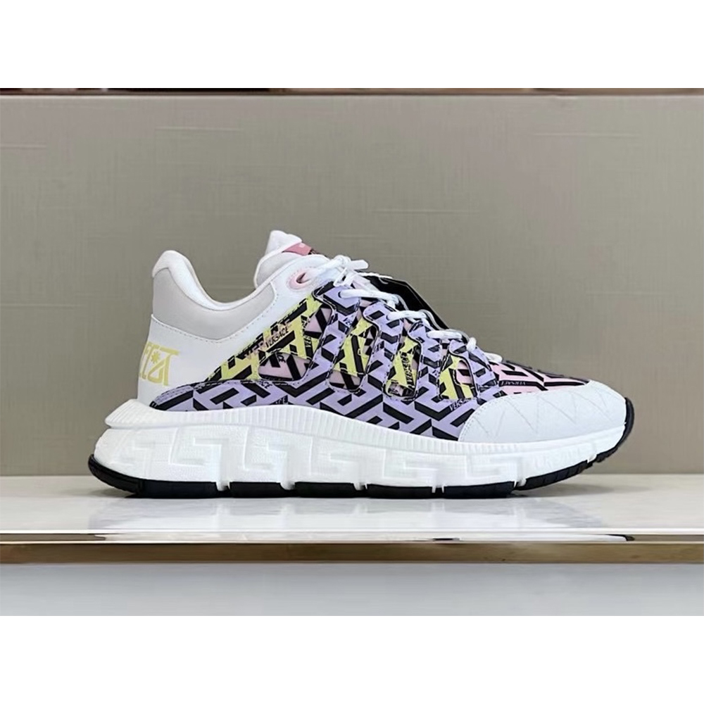 Versace Trigreca Sneakers Purple Pink & Yellow - DopestKickz