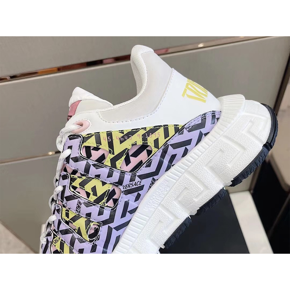 Versace Trigreca Sneakers Purple Pink & Yellow - DopestKickz