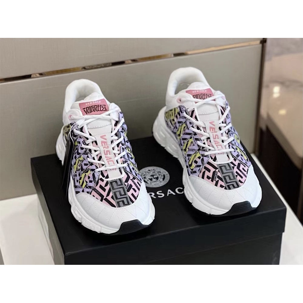 Versace Trigreca Sneakers Purple Pink & Yellow - DopestKickz