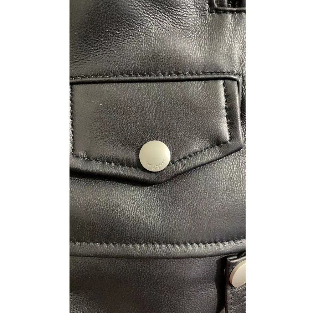 Saint Laurent Slim-Fit Leather Biker Jacket - DopestKickz