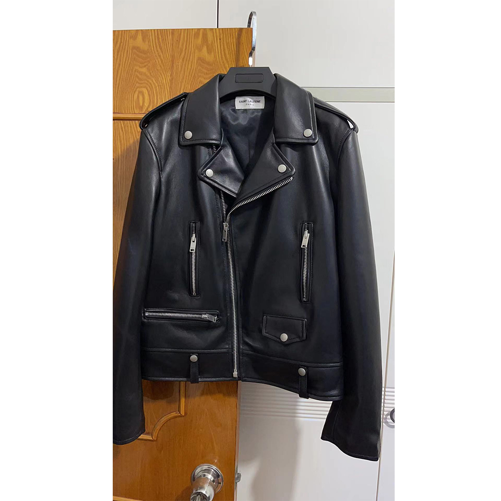 Saint Laurent Slim-Fit Leather Biker Jacket - DopestKickz