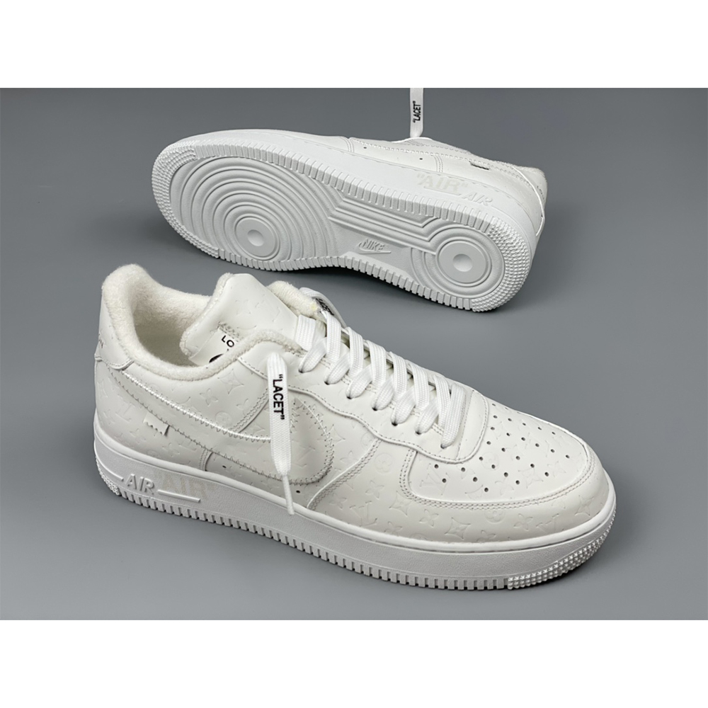 Louis Vuitton  X Nike Air Force 1 Sneaker All White - DopestKickz