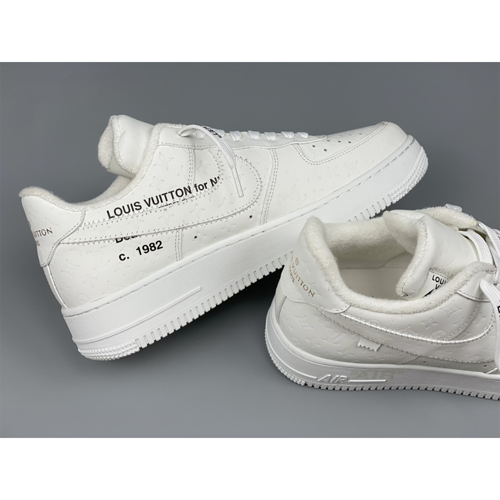 Louis Vuitton  X Nike Air Force 1 Sneaker All White - DopestKickz